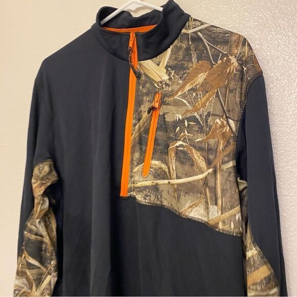 Magellan Outdoors Hunter Gear Pullover Mag Wick quarter Zip Camo top L - Picture 2 of 9